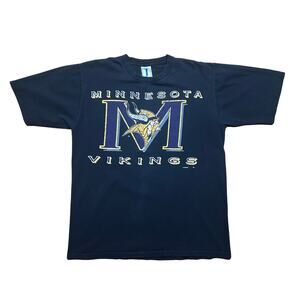 Vintage 90s Minnesota Vikings Football NFL Graphic T-Shirt USA L